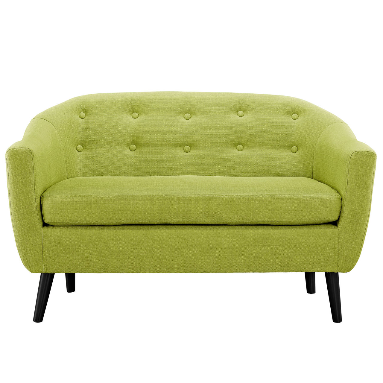 Wit Upholstered Fabric Loveseat, Chartreuse
