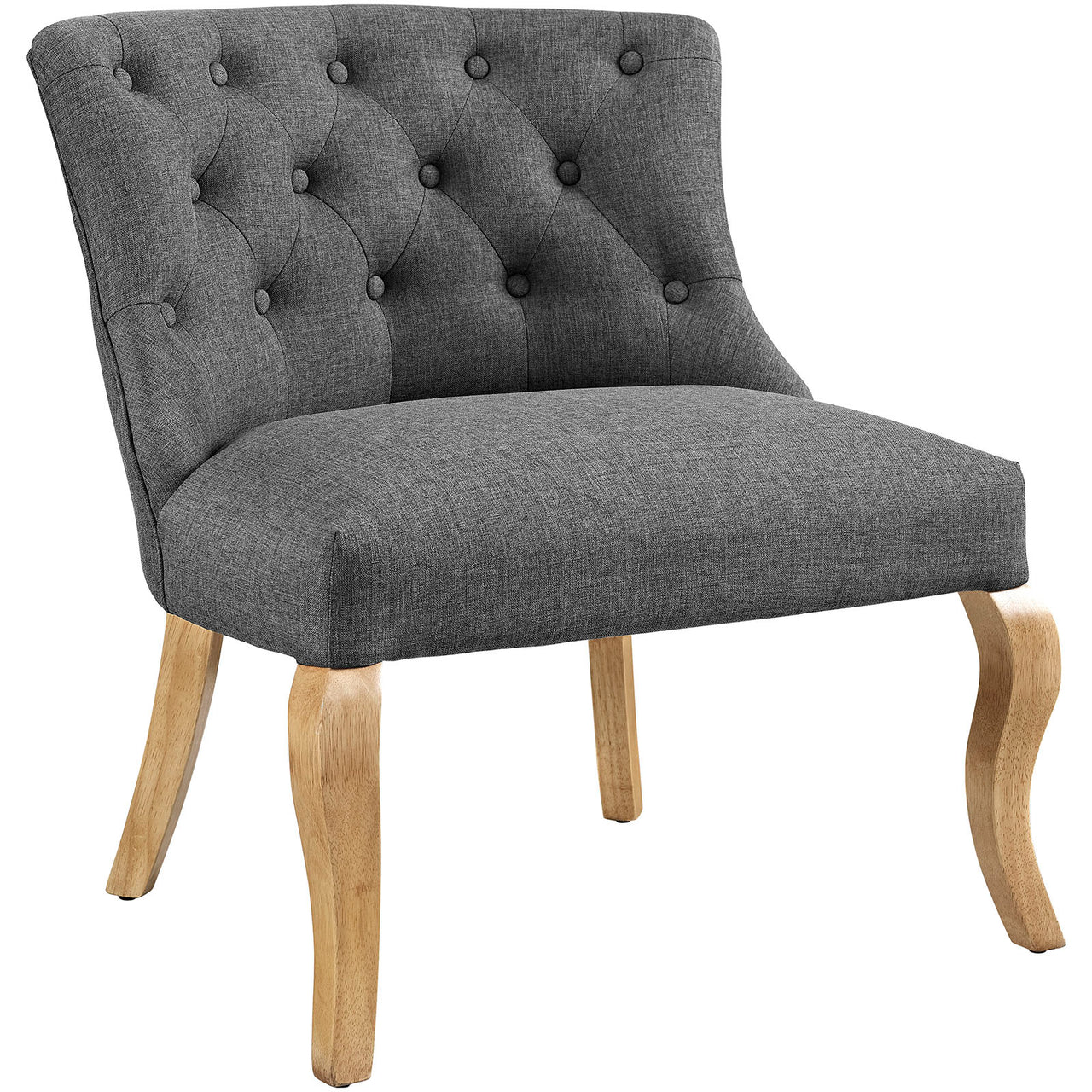 Royal Upholstered Fabric Armless Chair, Gray