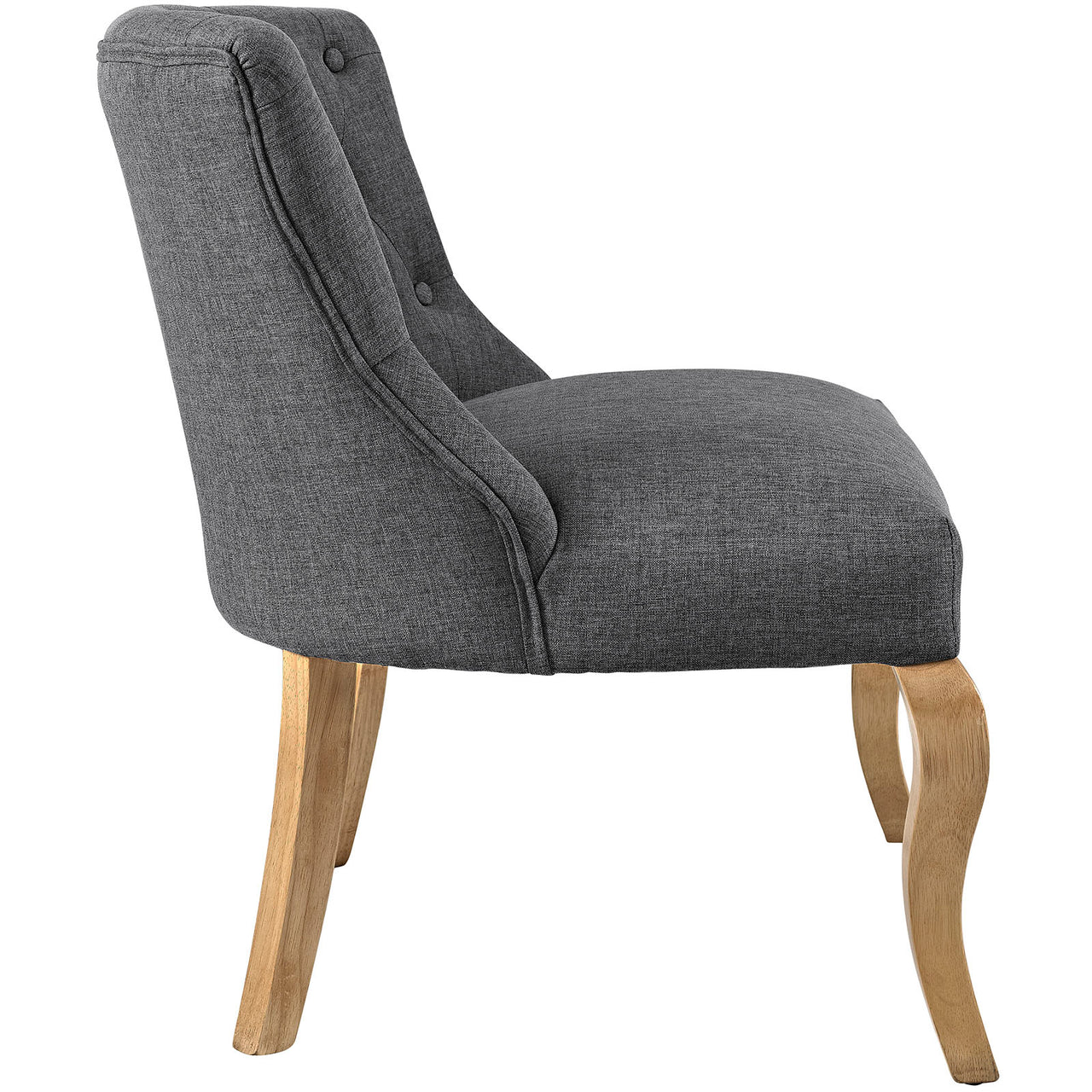 Royal Upholstered Fabric Armless Chair, Gray