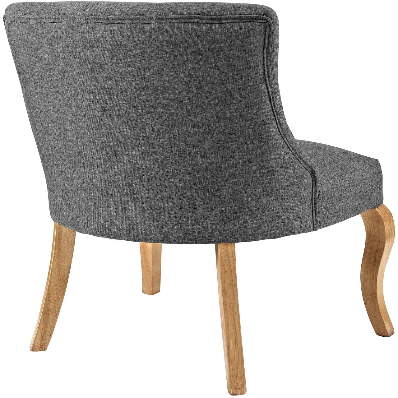 Royal Upholstered Fabric Armless Chair, Gray
