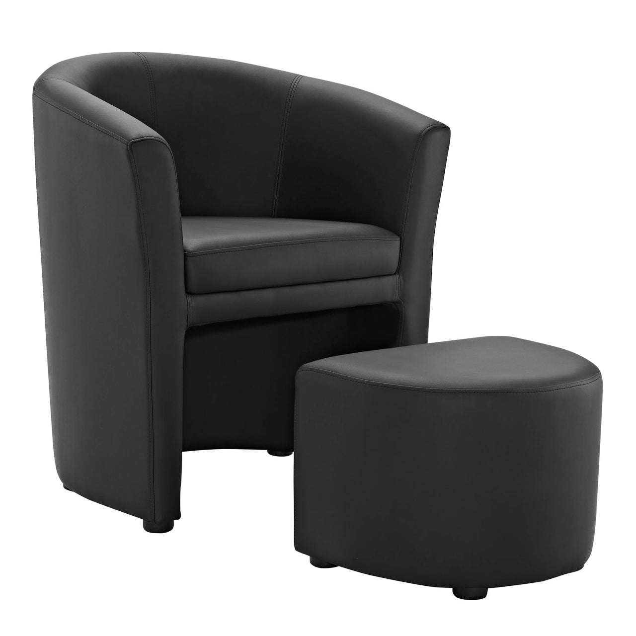 Divulge Armchair and Ottoman, Black