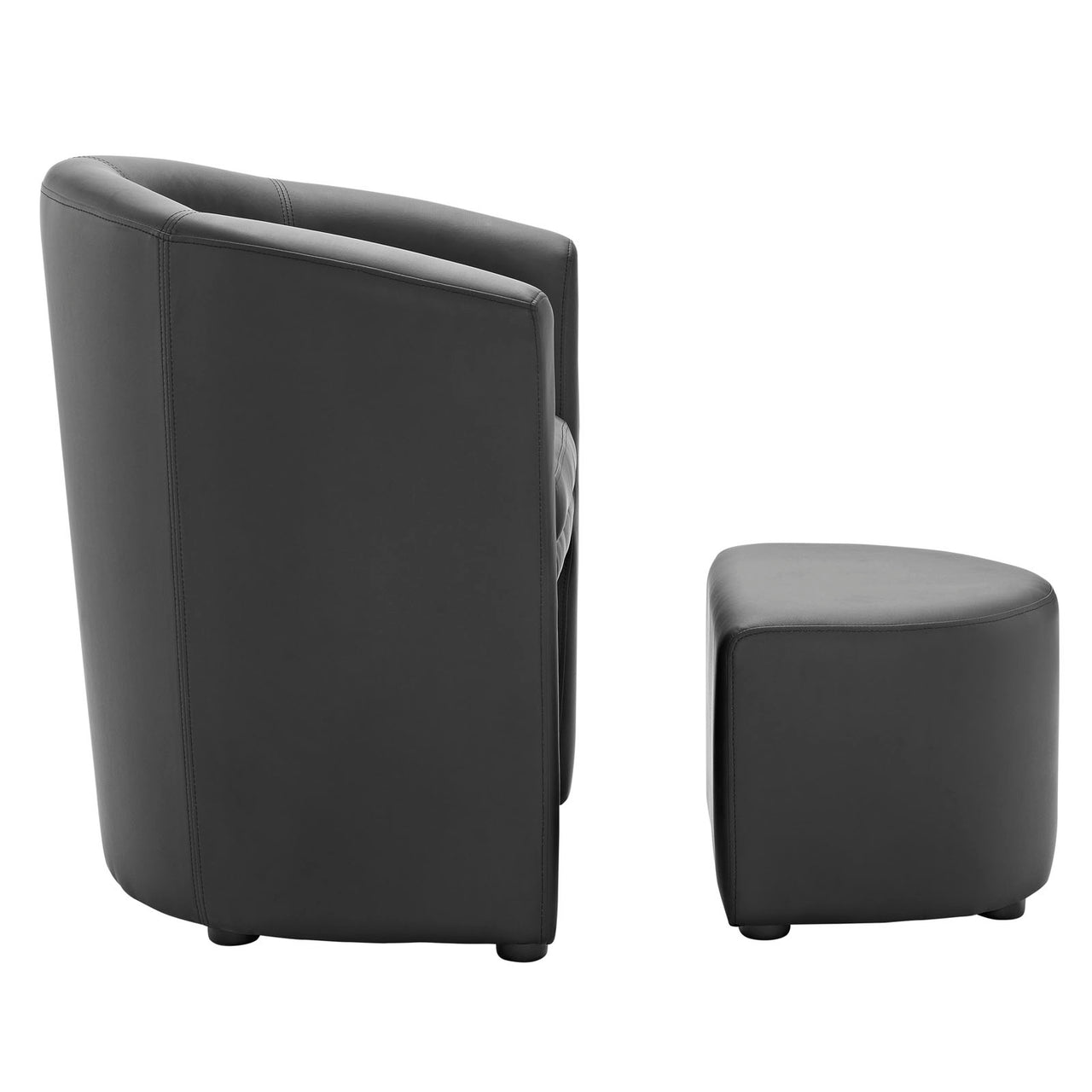 Divulge Armchair and Ottoman, Black