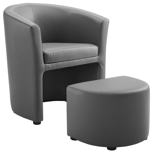 Revelation Armchair and Ottoman, Gray
