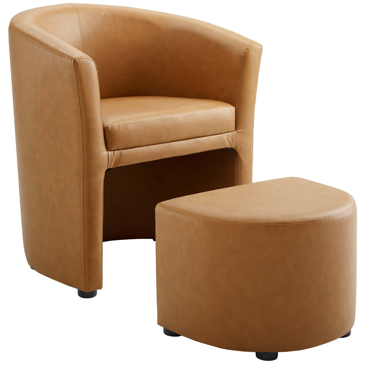 Revelation Armchair and Ottoman, Tan