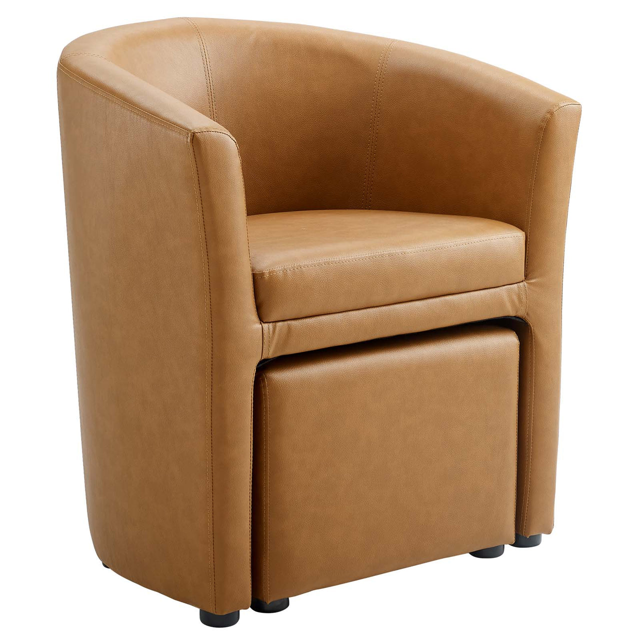 Revelation Armchair and Ottoman, Tan