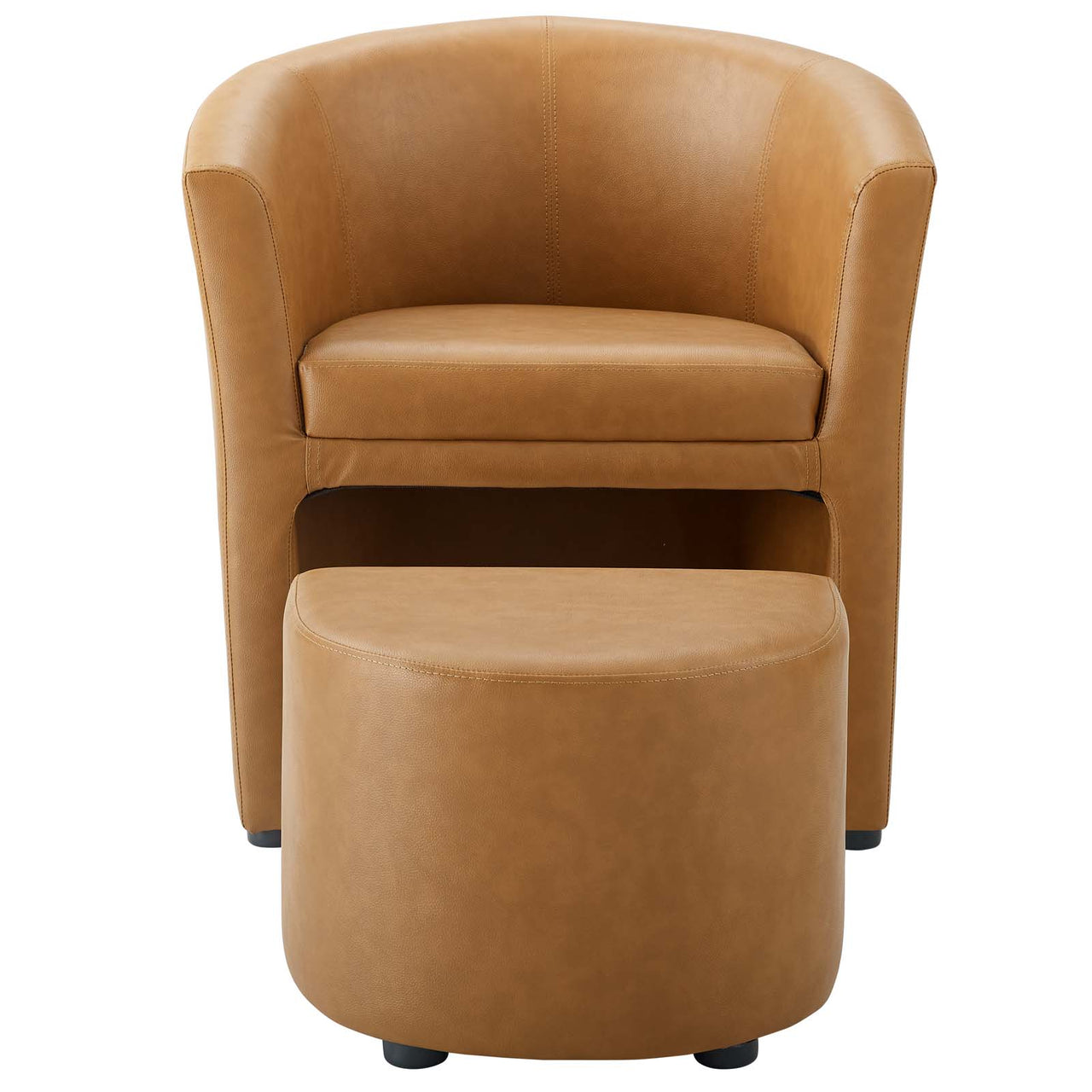 Revelation Armchair and Ottoman, Tan