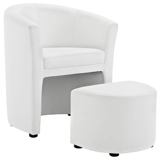 Revelation Armchair and Ottoman, White