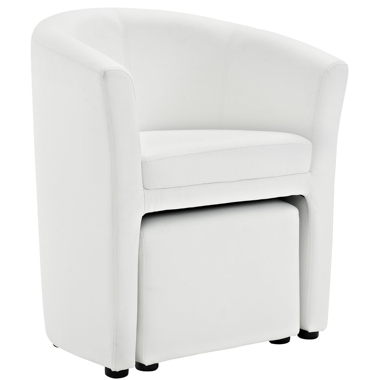 Revelation Armchair and Ottoman, White