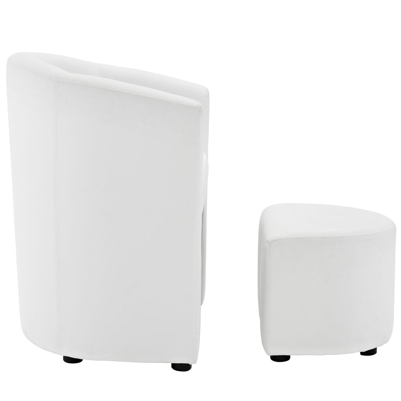 Revelation Armchair and Ottoman, White
