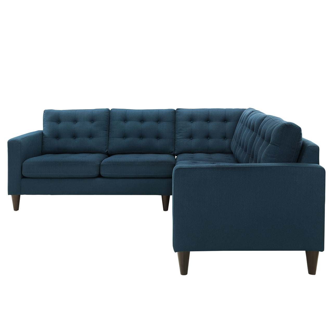 Dynasty 3-Piece Fabric Sectional Sofa Set, Azure