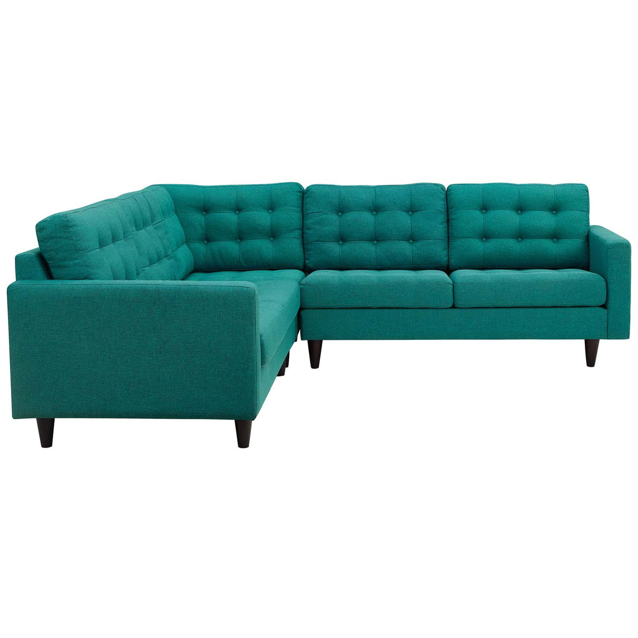 Dynasty 3-Piece Fabric Sectional Sofa Set, Teal