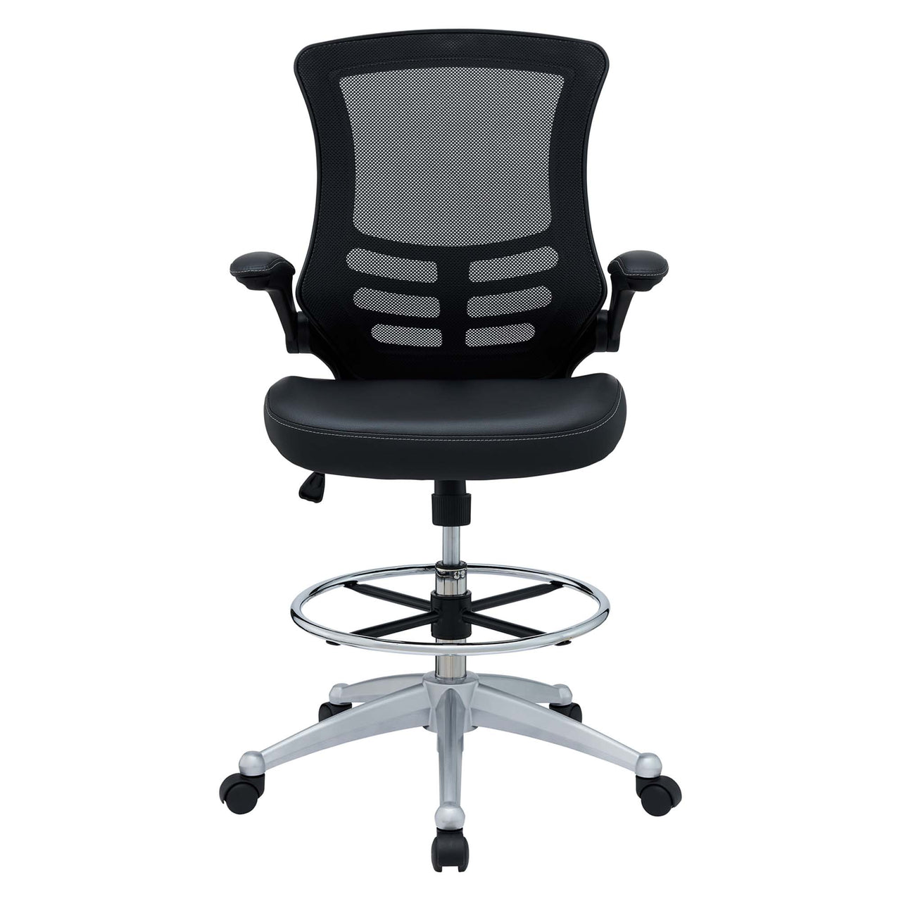 Attainment Vinyl Drafting Chair, Black