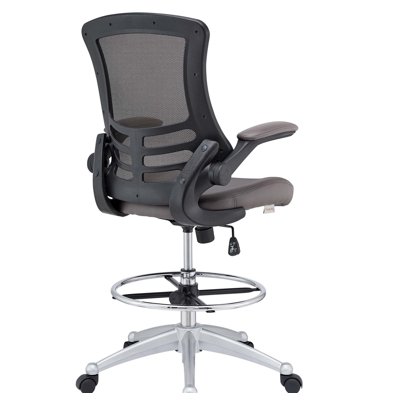 Ascend Eco-Leather Drafting Chair, Brown