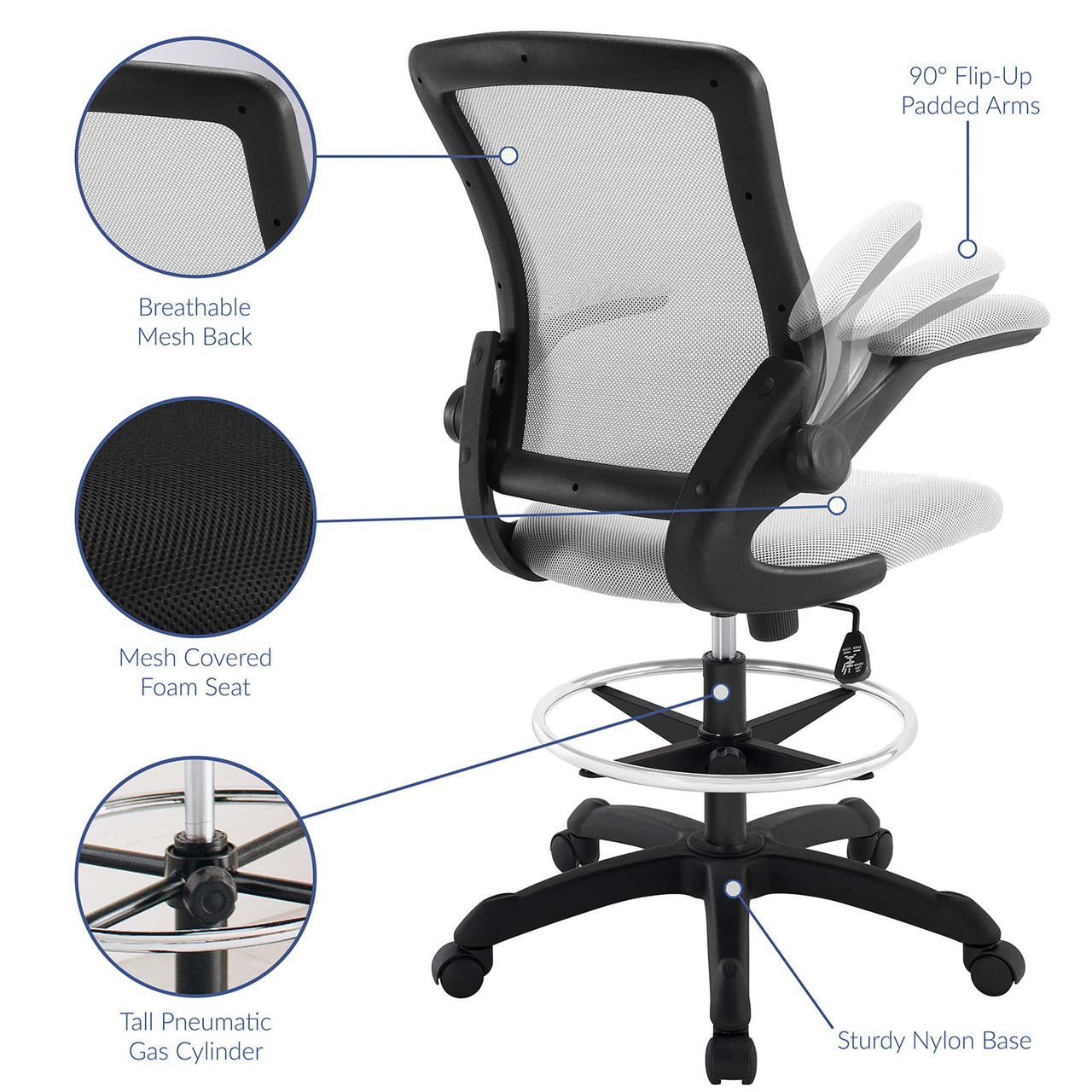 ErgoFlex Drafting Chair, Gray