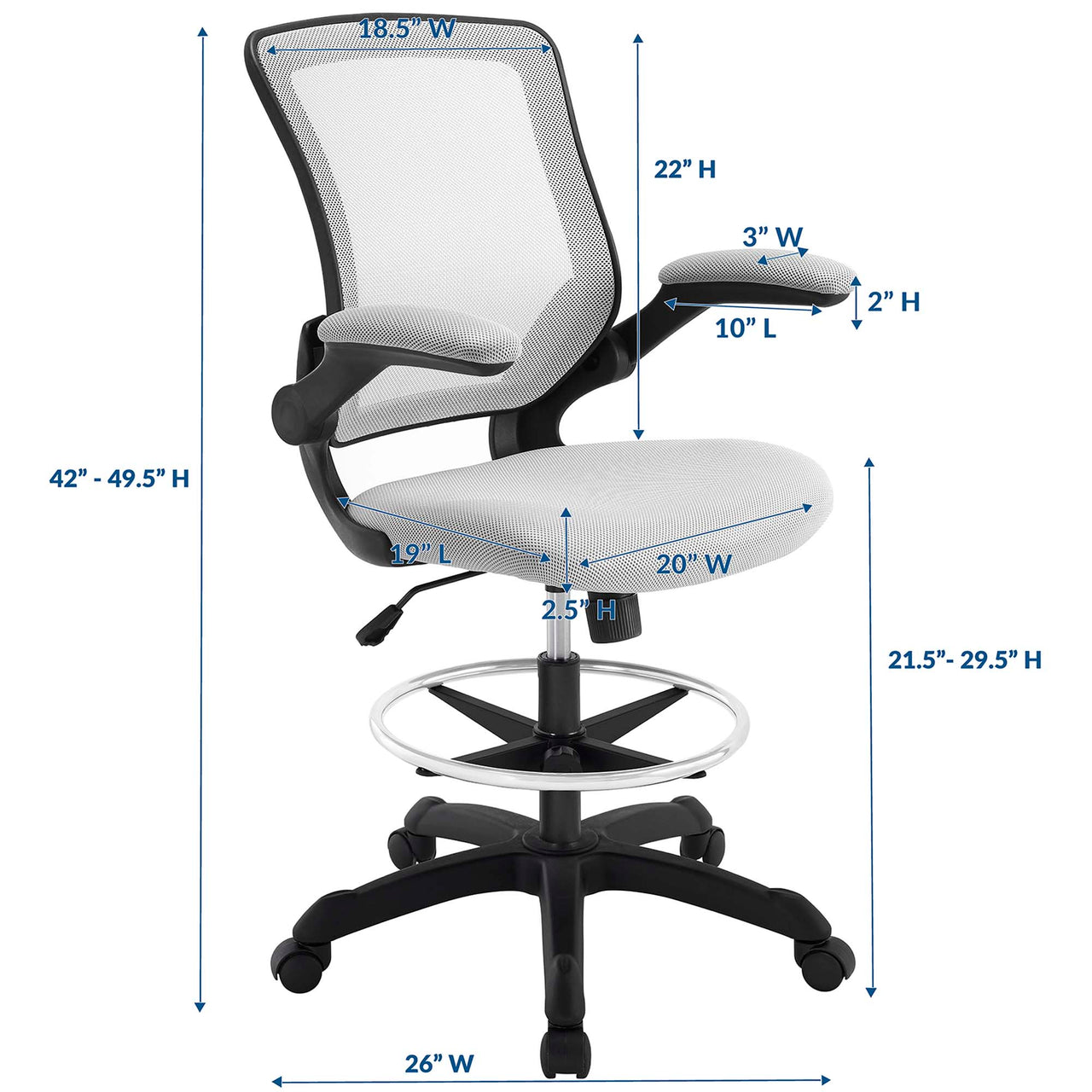 ErgoFlex Drafting Chair, Gray