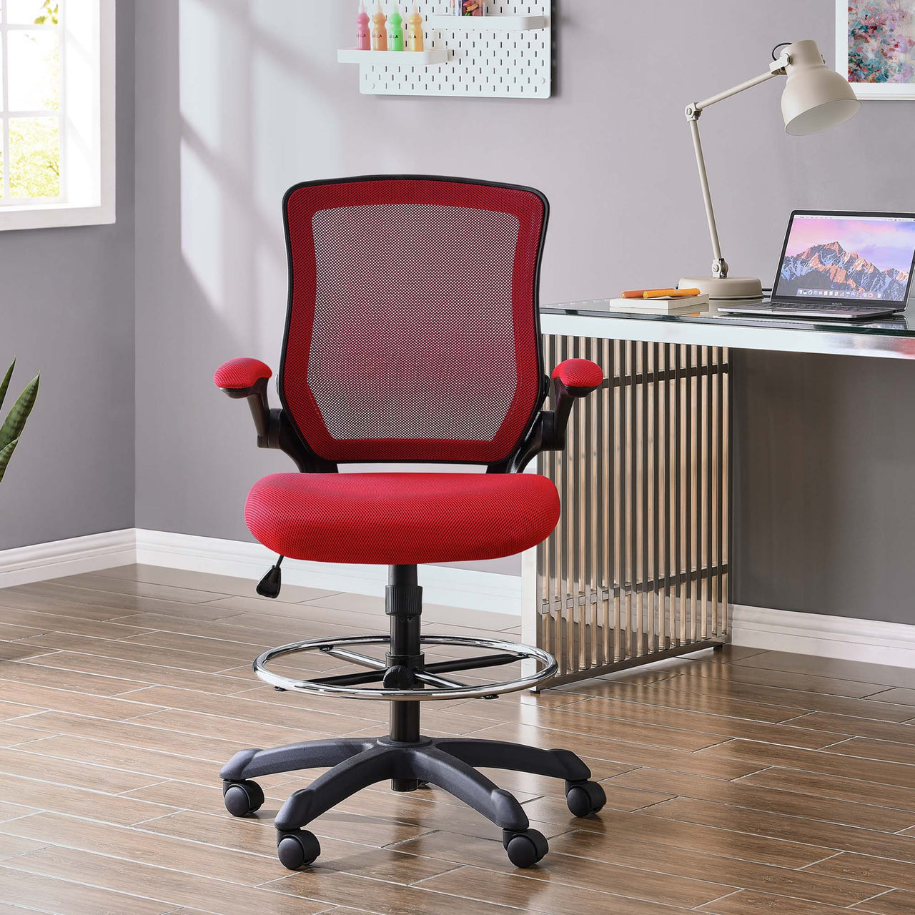 ErgoFlex Drafting Chair, Red