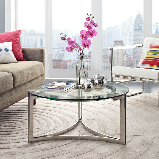 Impact Stainless Steel Coffee Table, Silver