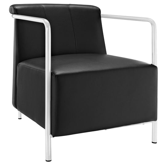 Fluent Eco-Leather Lounge Chair, Black