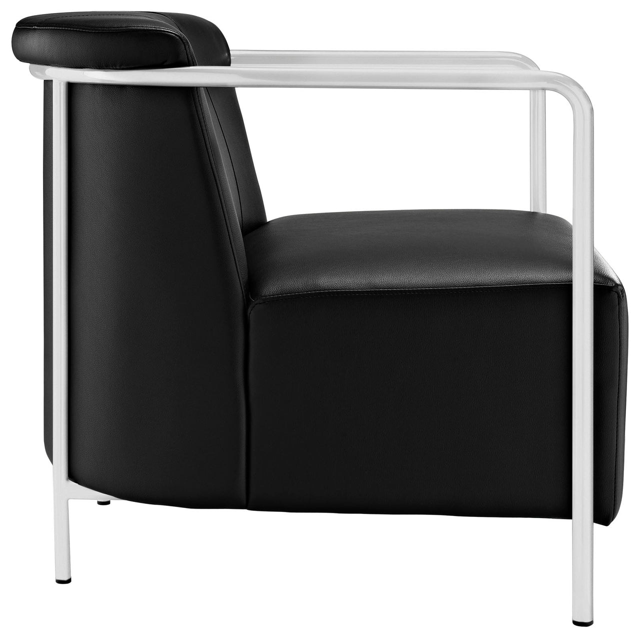 Fluent Eco-Leather Lounge Chair, Black