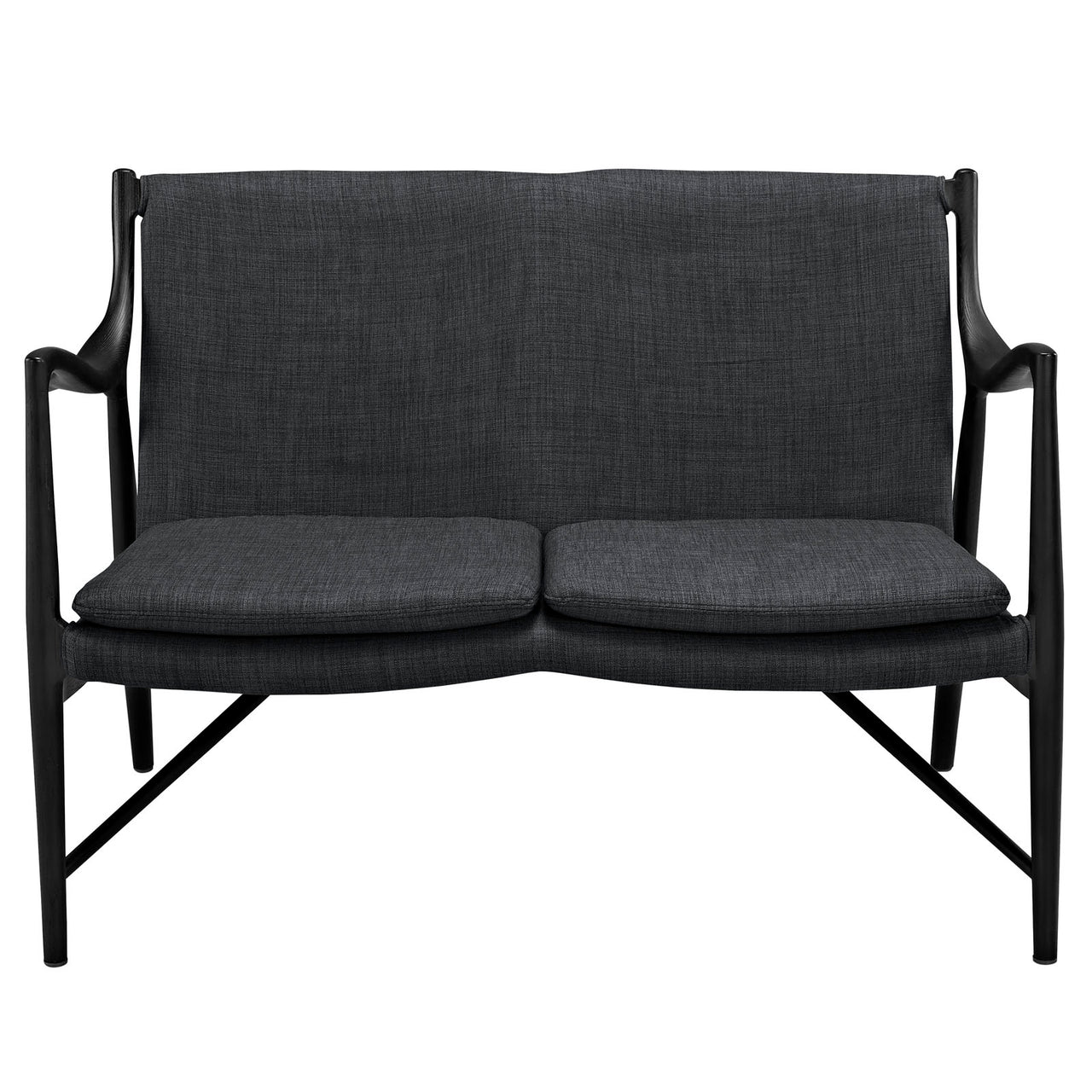 Duet Fabric Loveseat, Black & Gray