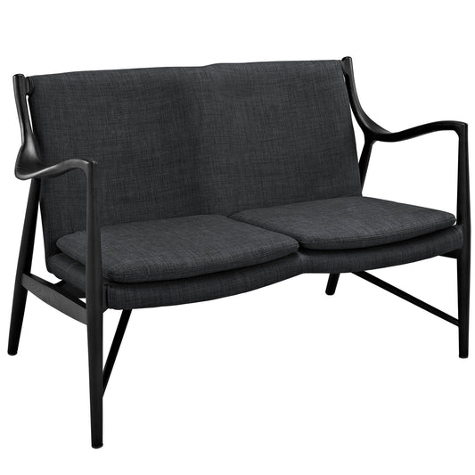 Duet Fabric Loveseat, Black & Gray