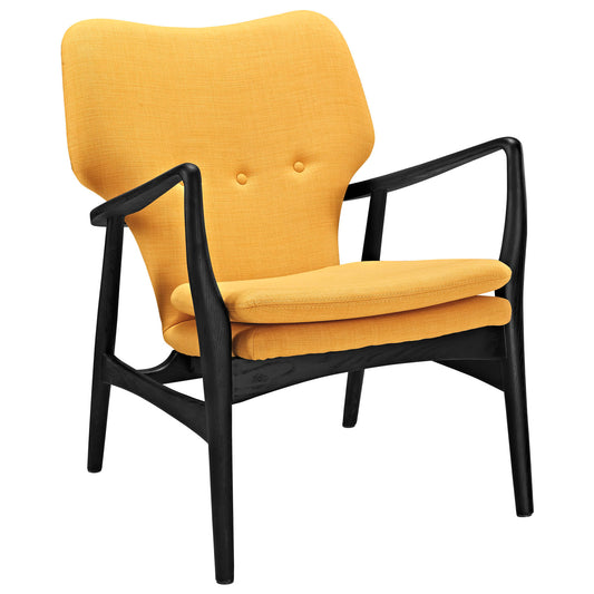 Pause Fabric Lounge Chair, Black & Yellow