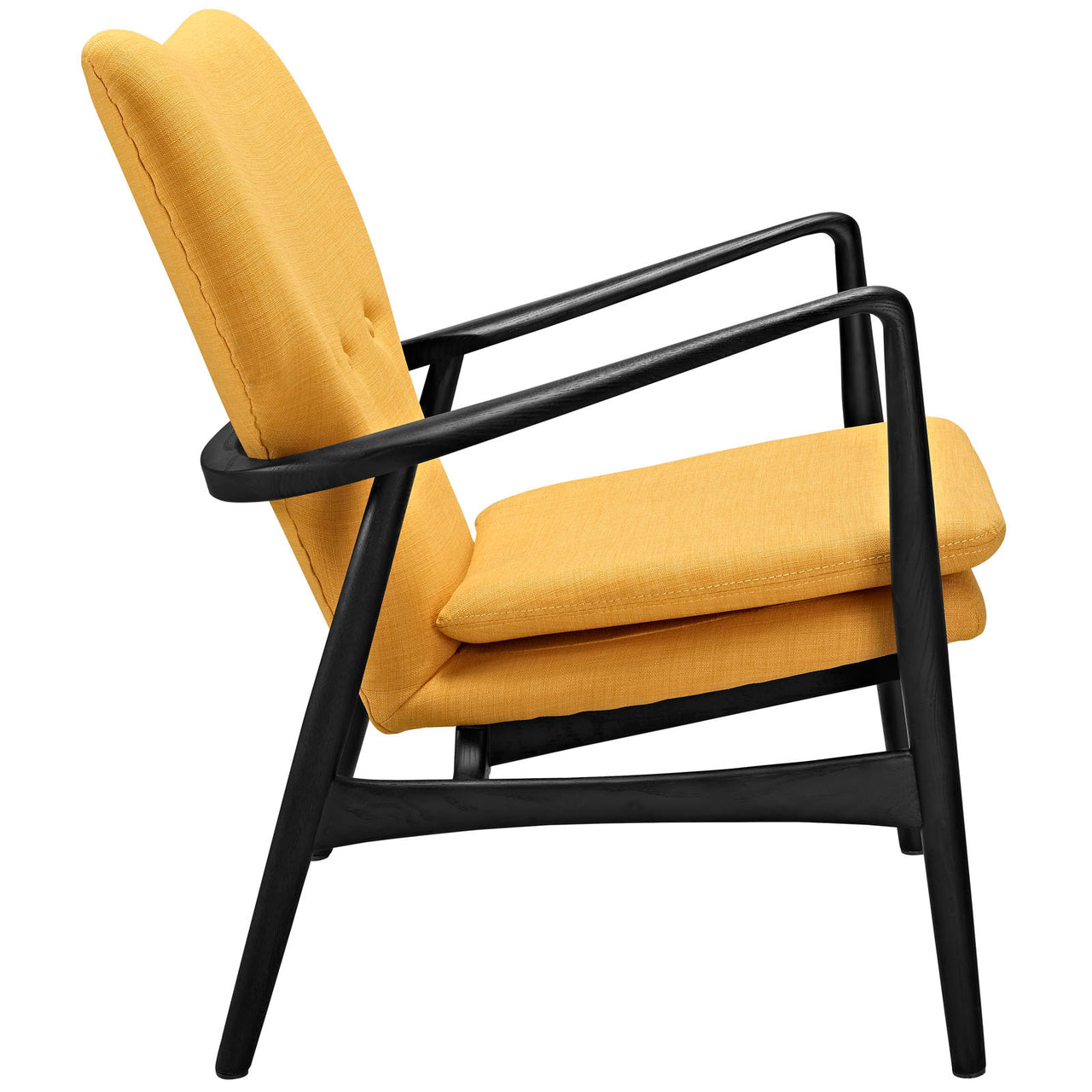 Pause Fabric Lounge Chair, Black & Yellow