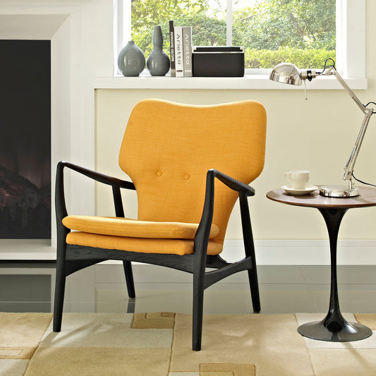 Pause Fabric Lounge Chair, Black & Yellow
