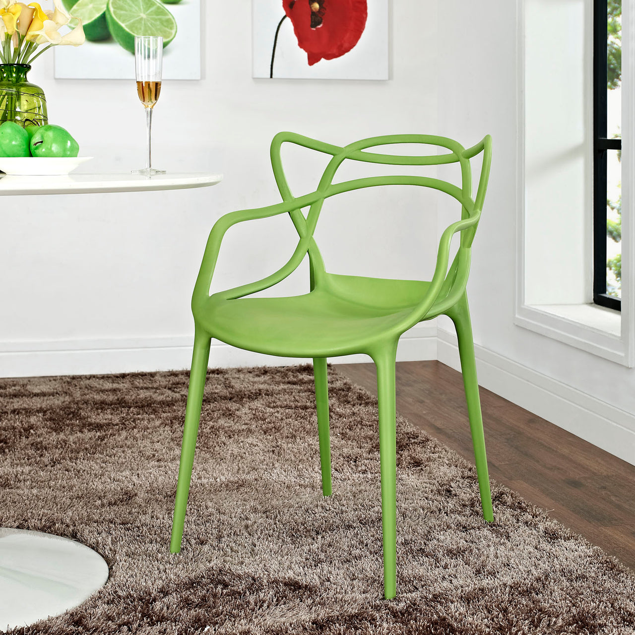 Vine Dining Armchair, Green