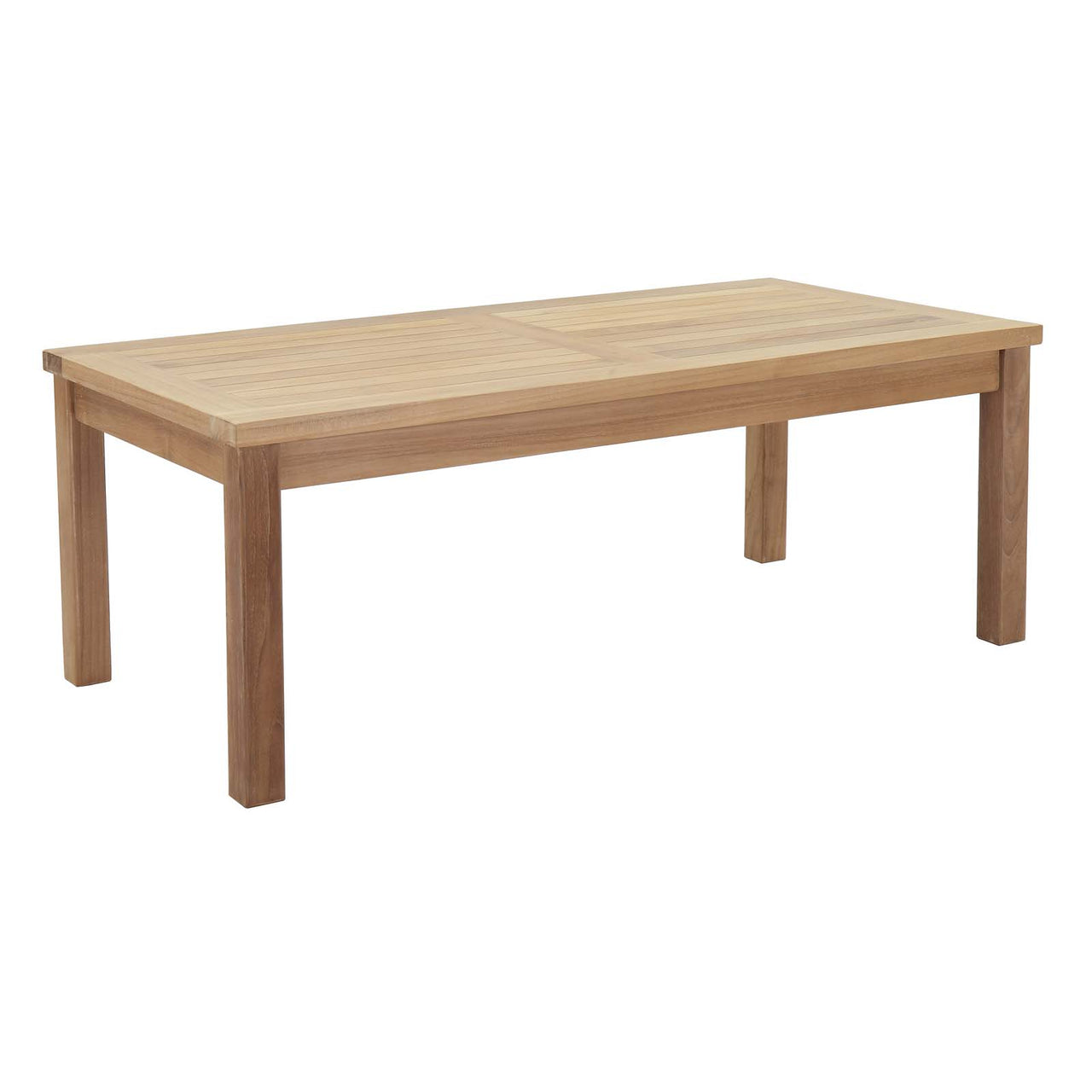 Marina 4 Piece Outdoor Patio Teak Set, Natural Wood & Navy