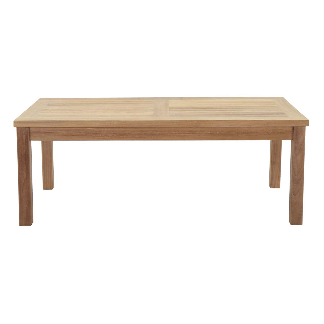 Marina 4 Piece Outdoor Patio Teak Set, Natural Wood & Navy