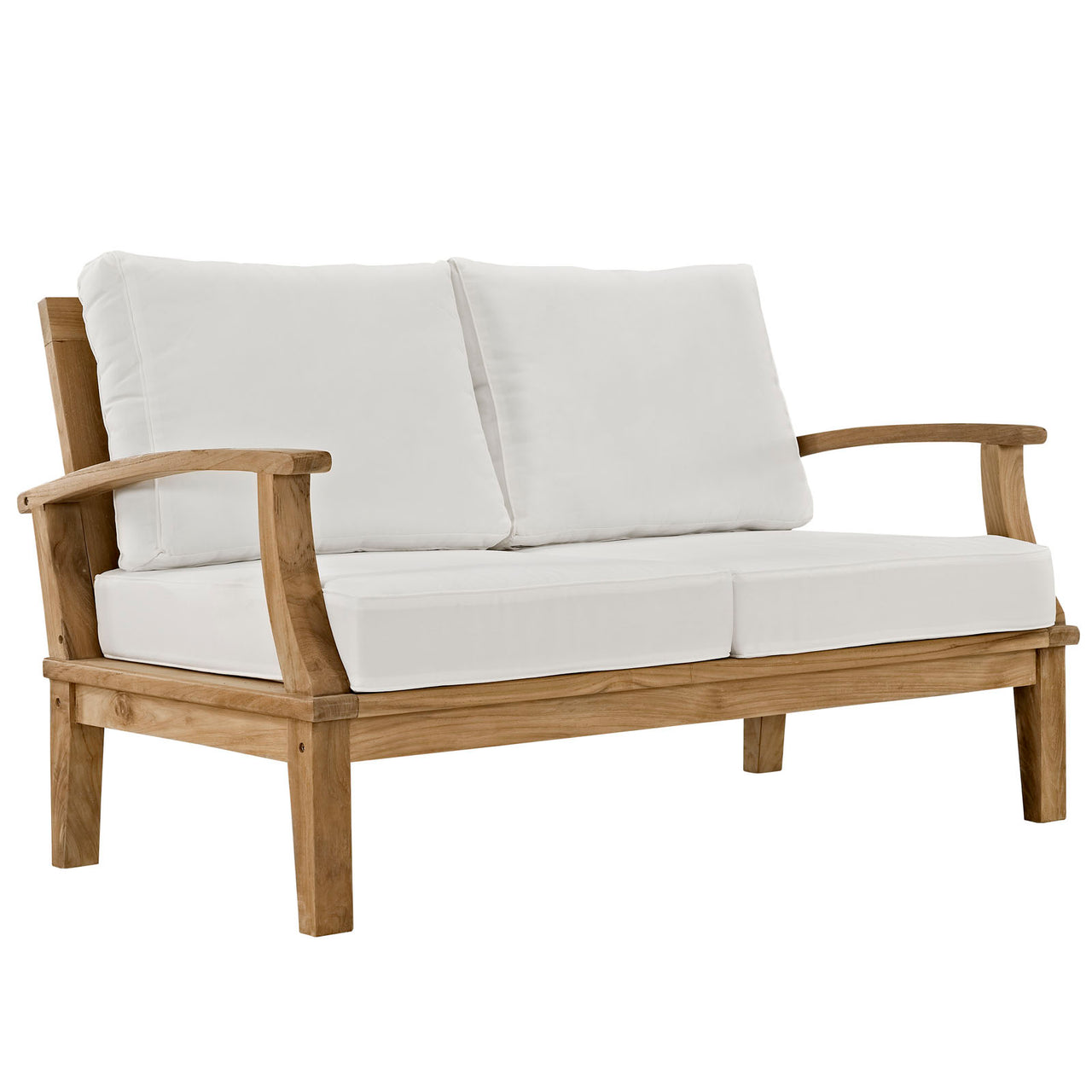 Shorehaven 4-Piece Alfresco Lounging Set, Natural Wood & White