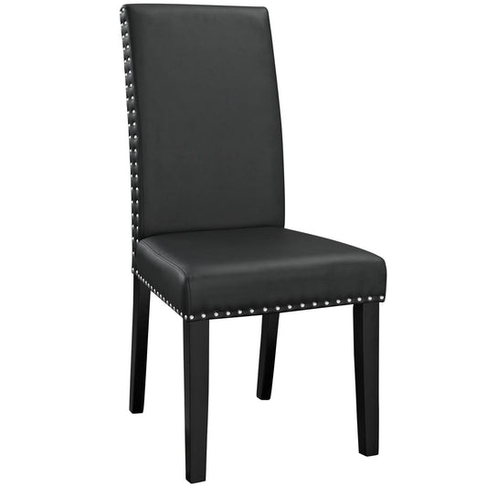 Minimalista Eco-Leather Side Chair, Black