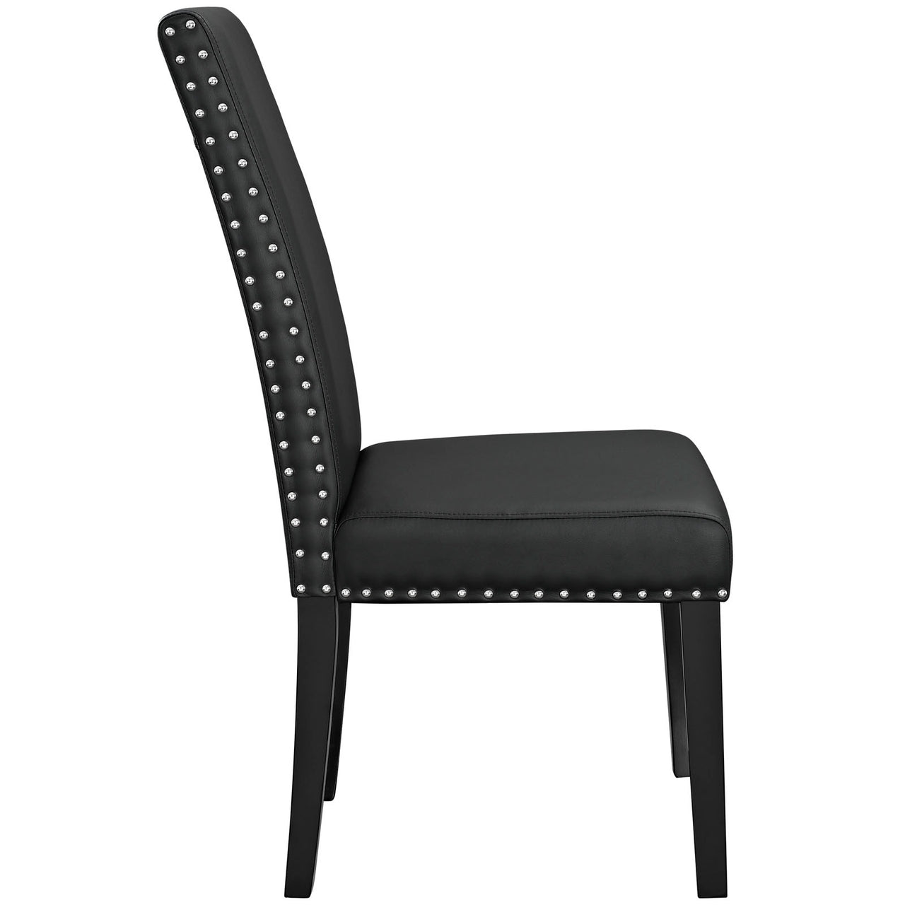Parcel Dining Faux Leather Side Chair, Black