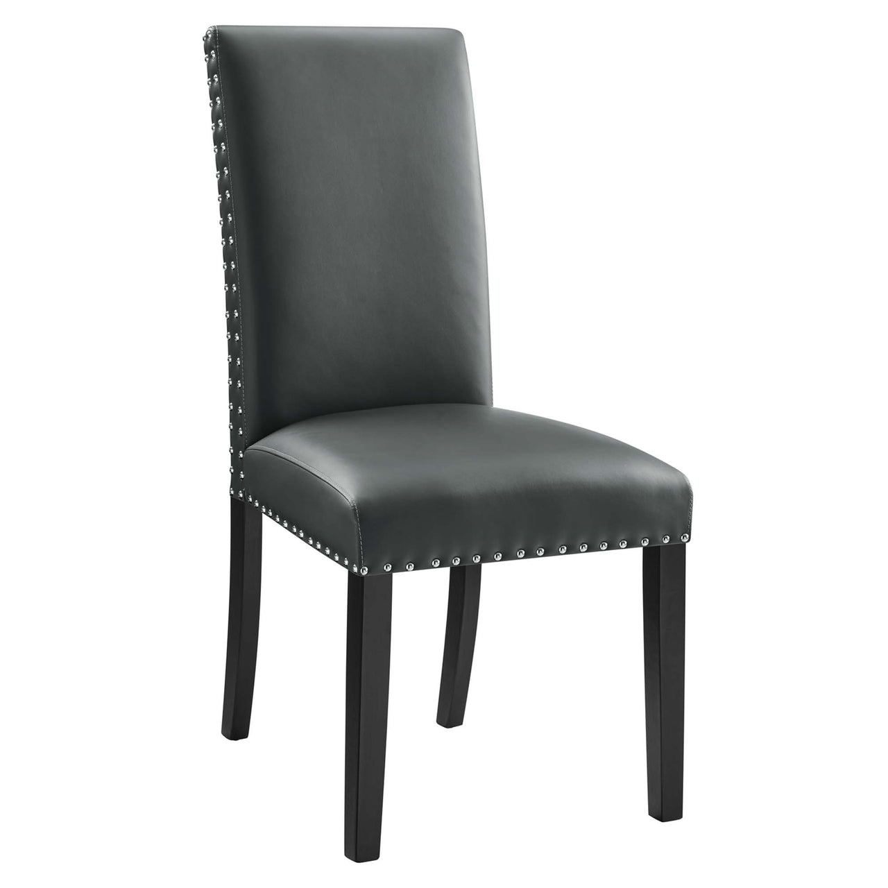 Minimalista Eco-Leather Side Chair, Gray