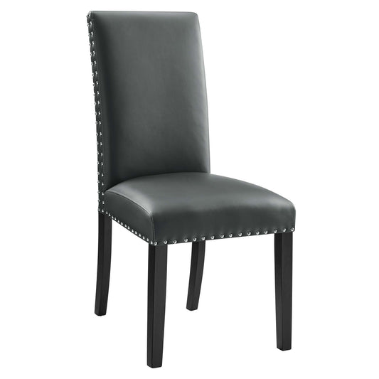 Minimalista Eco-Leather Side Chair, Gray
