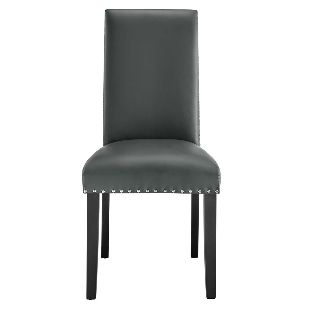 Minimalista Eco-Leather Side Chair, Gray