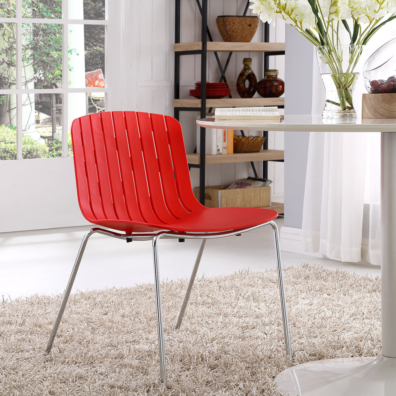 Trace Dining Side Chair, Red