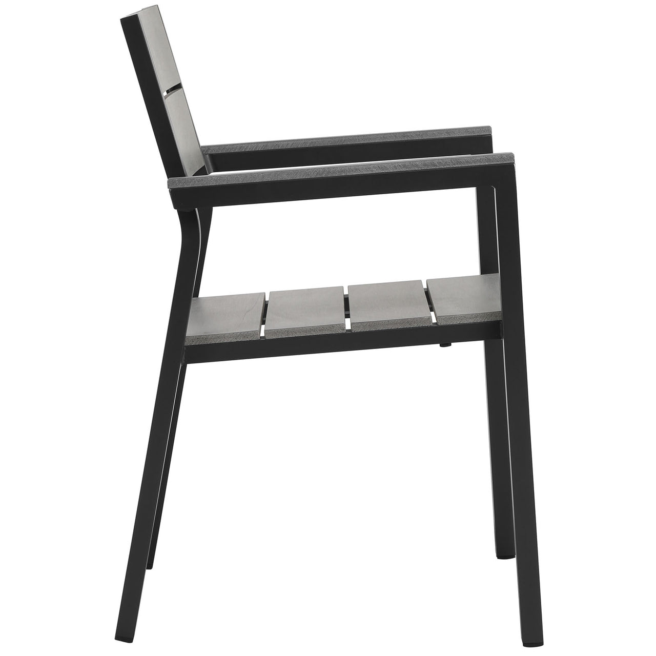 Maine Dining Outdoor Patio Armchair, Brown & Gray