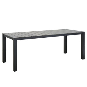 Maine 80" Outdoor Patio Dining Table, Brown & Gray