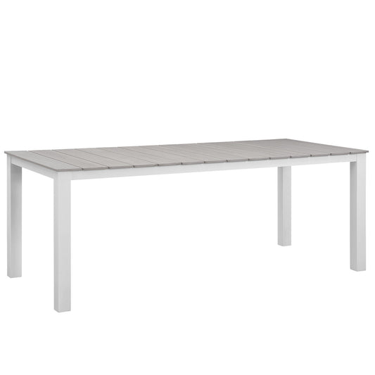 Seaboard 80" Alfresco Dining Table, White & Light Gray