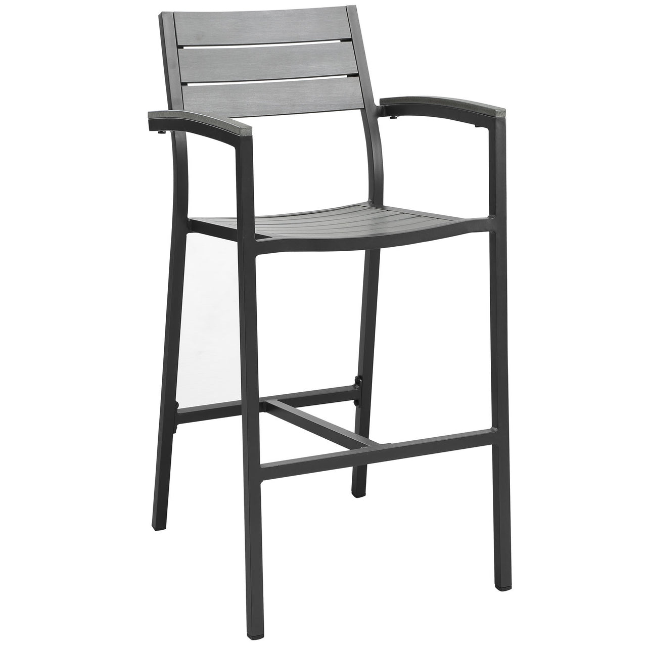 Maine Outdoor Patio Bar Stool, Brown & Gray