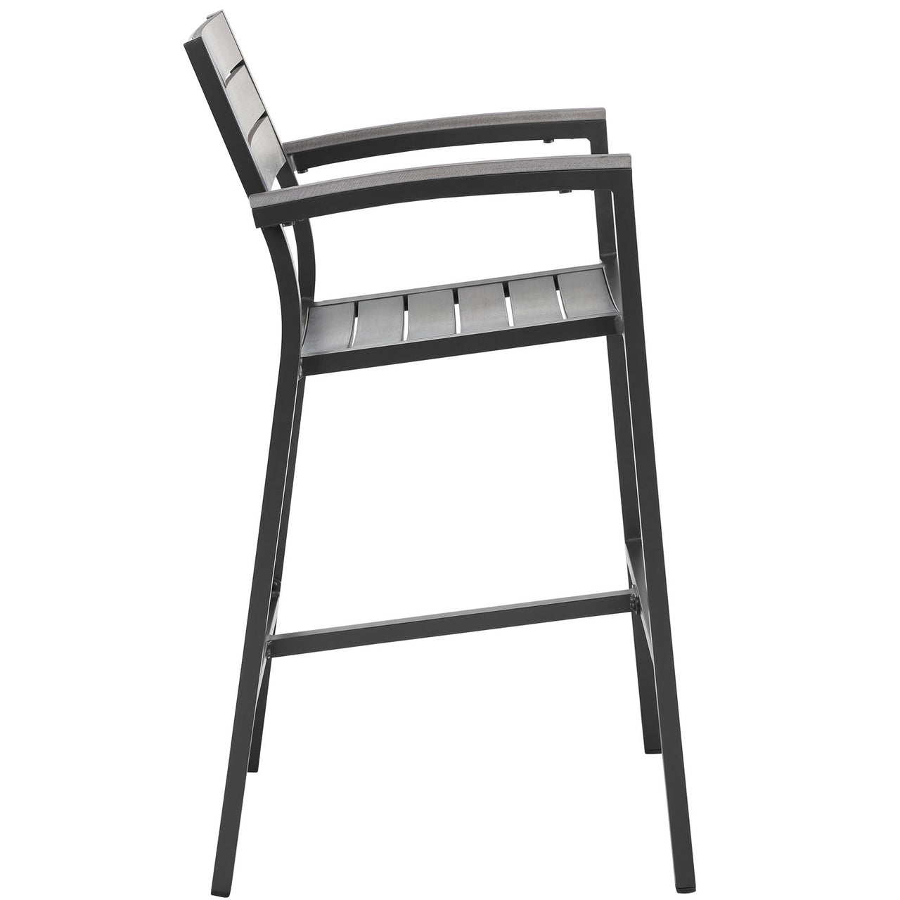 Maine Outdoor Patio Bar Stool, Brown & Gray