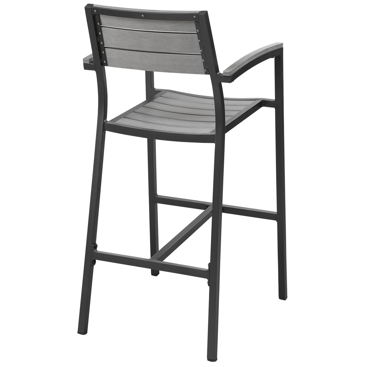 Maine Outdoor Patio Bar Stool, Brown & Gray