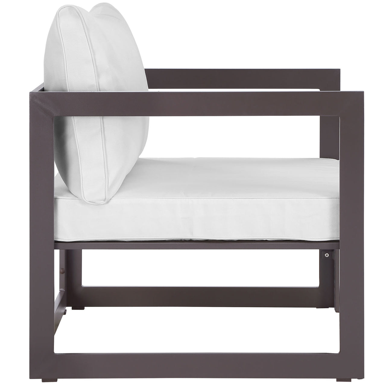 Fortuna Outdoor Patio Armchair, Brown & White