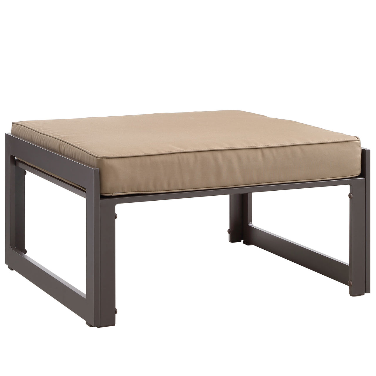 Treasure Alfresco Ottoman | Outdoor Modular Sectional Component, Brown & Mocha