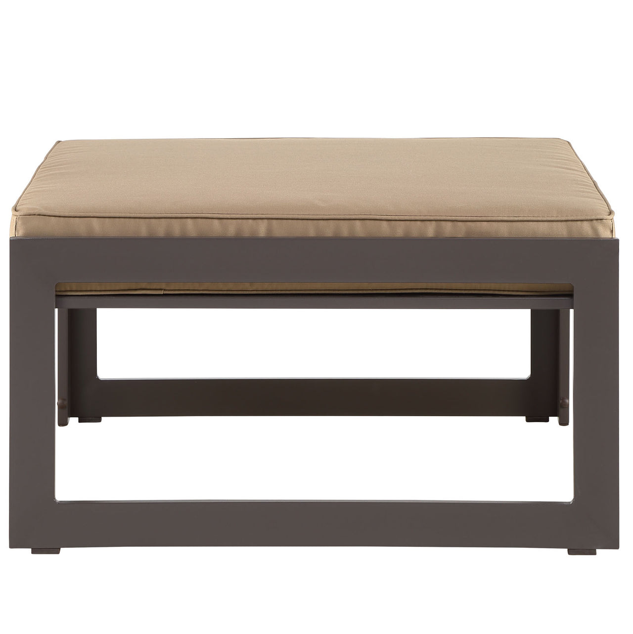 Treasure Alfresco Ottoman | Outdoor Modular Sectional Component, Brown & Mocha
