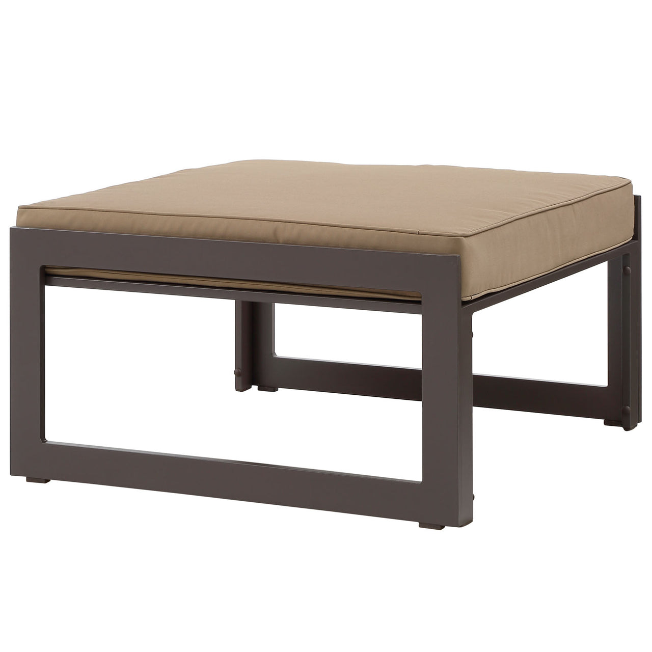 Treasure Alfresco Ottoman | Outdoor Modular Sectional Component, Brown & Mocha
