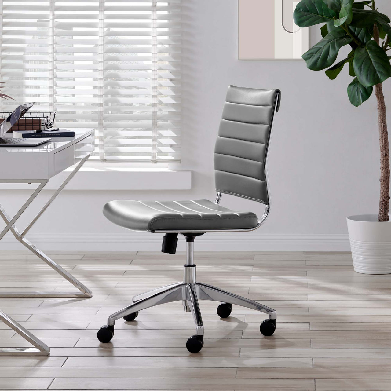 Office Flex Armless Mid Back Office Chair, Gray