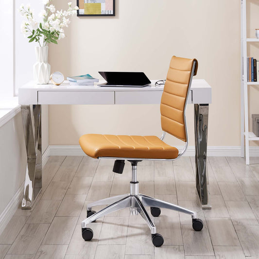 Office Flex Armless Mid Back Office Chair, Tan